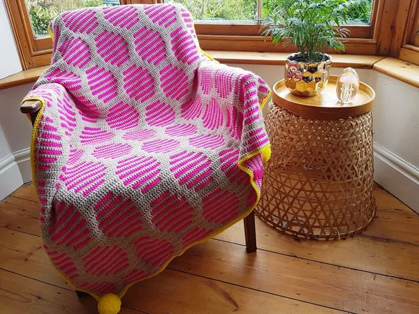 crochet Neon Fizz Throw easy pattern