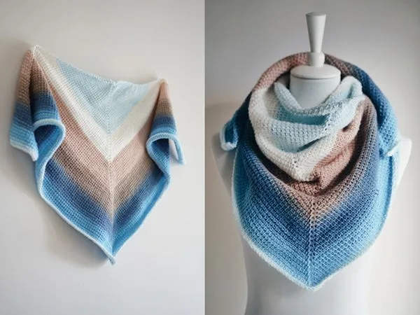 crochet Simple Tunisian Shawl free pattern