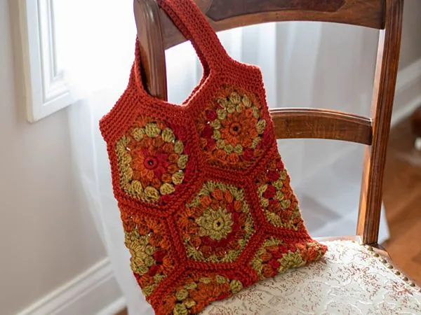 crochet Happy Hexagon Tote free pattern