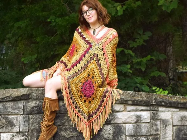 crochet Kismet Poncho free pattern