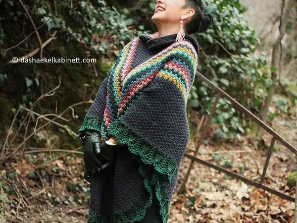 crochet Kapuze Poncho free pattern