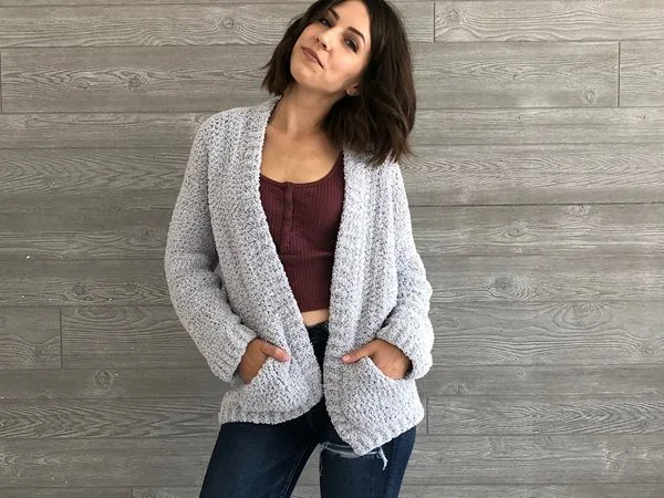 crochet Cozy Boyfriend Cardigan free pattern