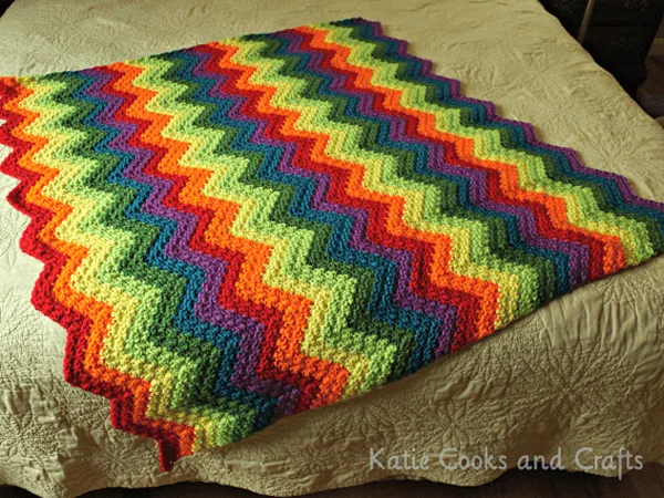 Rumpled Ripple Rainbow Baby Afghan