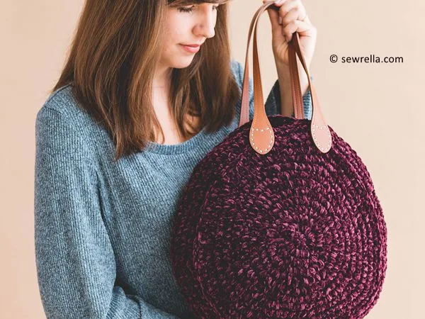 Crochet Velvet Tote Bag