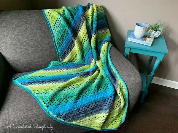 crochet On the Bias Rectangular Afghan free pattern