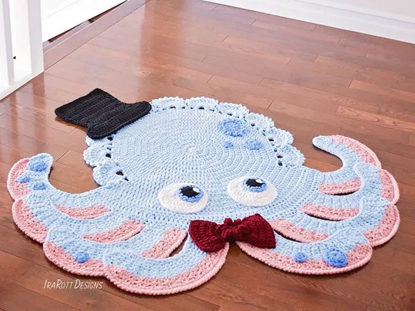crochet the Octopus Animal Rug easy pattern