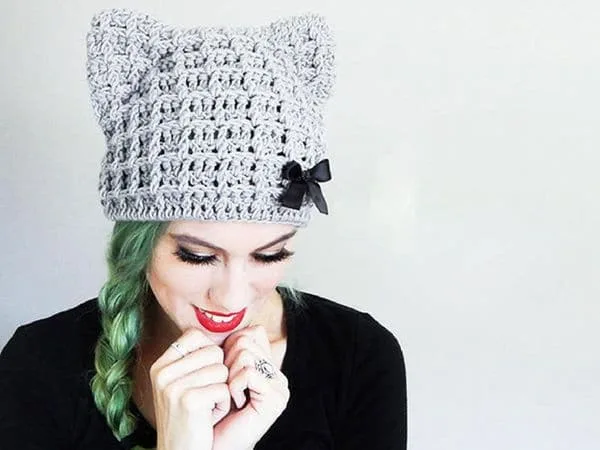 Crochet Cat Beanie easy pattern