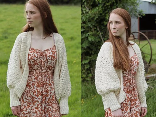 BALLOON SLEEVE CARDIGAN
