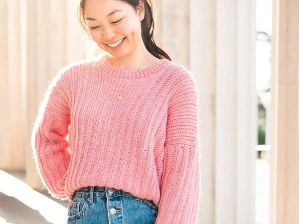 crochet RIBBED CROCHET SWEATER free pattern