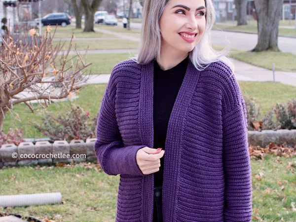 crochet Easy Amethyst Cardi free pattern