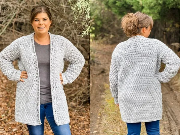 crochet Mountain Ridge Cardigan free pattern