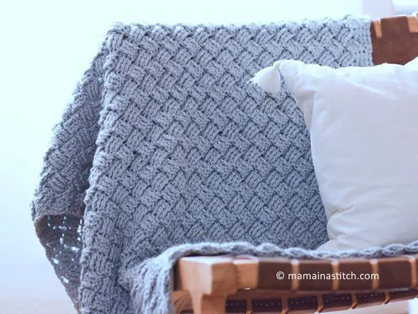crochet Diagonal Diamonds Woven Throw free pattern