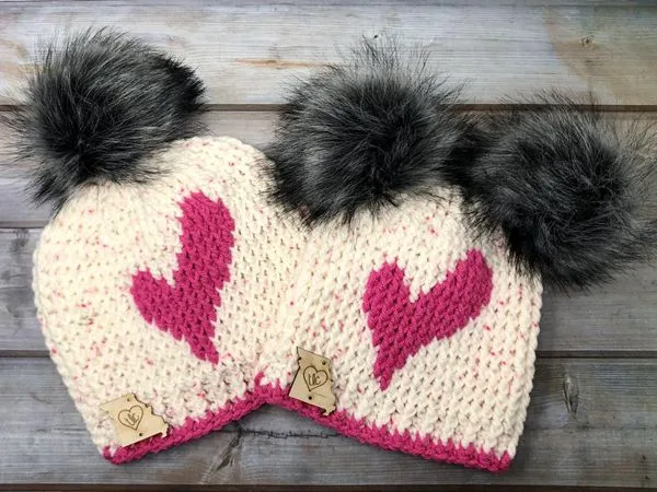 crochet Wonky Heart Beanie easy pattern