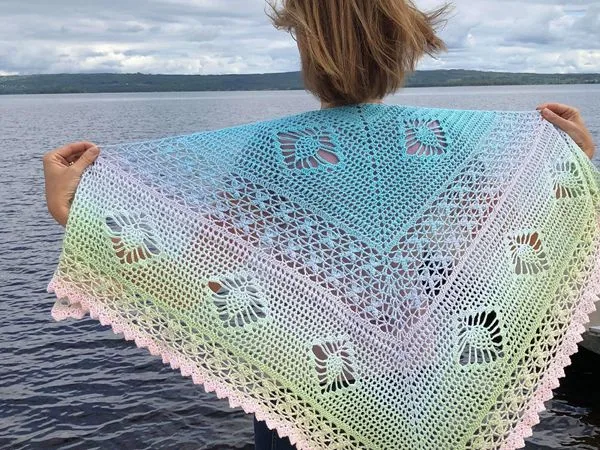 Sunset Orchid Shawl FREE Crochet Pattern