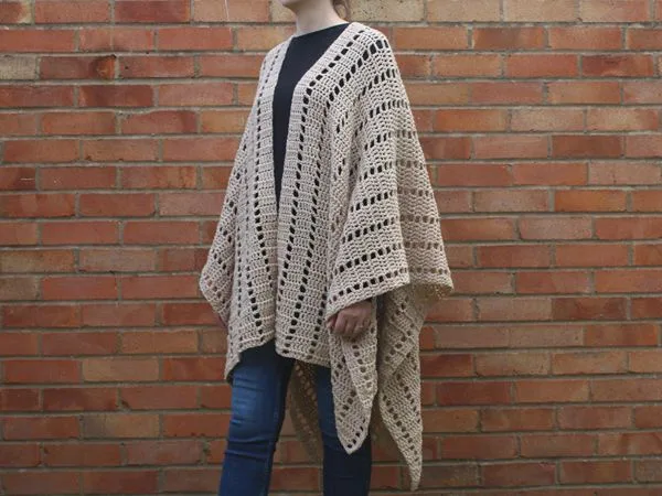 crochet Darla Ruana Poncho free pattern