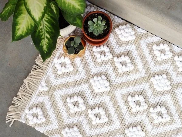 crochet Puff Love Rug pattern
