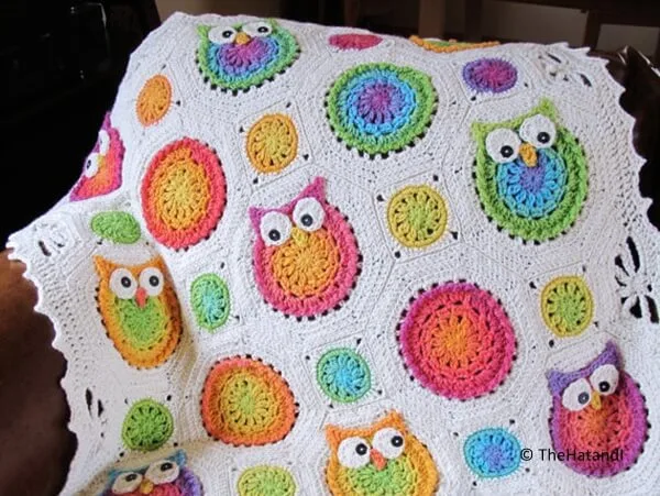 Colorful Owl Afghan