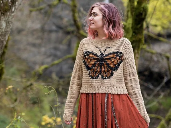 crochet The Monarch Sweater easy pattern