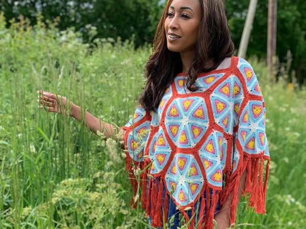 crochet Festival Poncho easy pattern