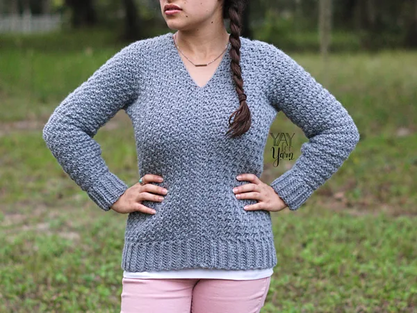 crochet Textured Pullover free pattern