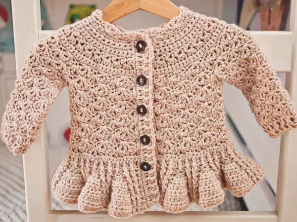 Soft Wool Peplum Cardigan