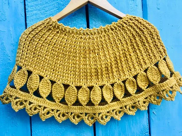 crochet November Leaves Cape easy pattern