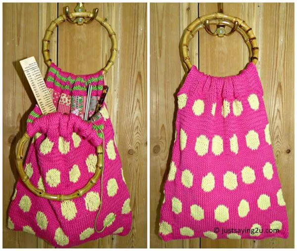 Spotty knitted bag