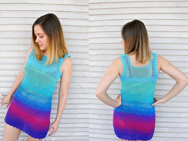 crochet EASY MINI DRESS free pattern
