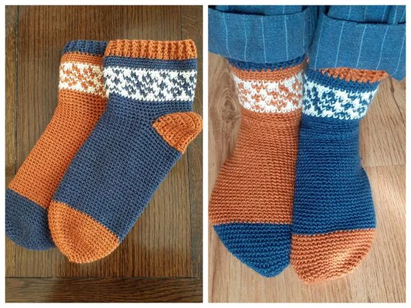 crochet Oddly Snug Snowflake Socks free pattern