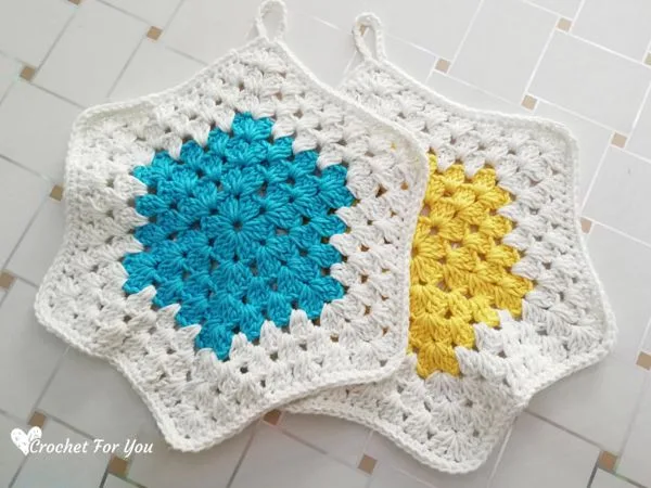 Crochet Granny Hexagon Potholder