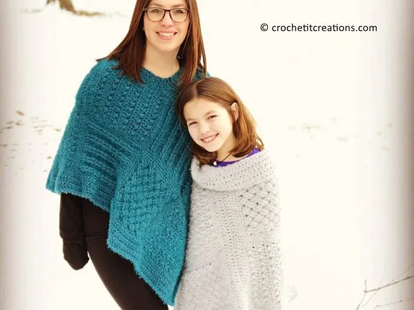 crochet Square Sampler Poncho free pattern