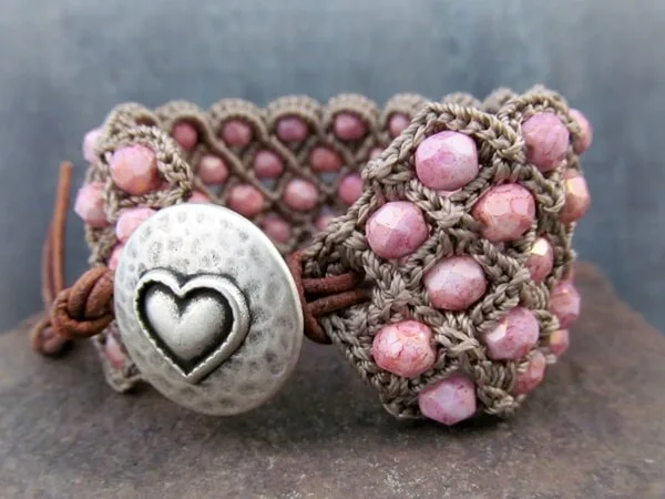 Crochet Beaded Cuff Bracelets