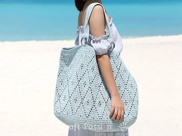 CROCHET Diamond Stitch Oversized Tote FREE PATTERN