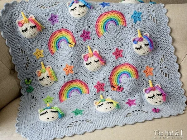 crochet Unicorn Utopia Blanket easy pattern