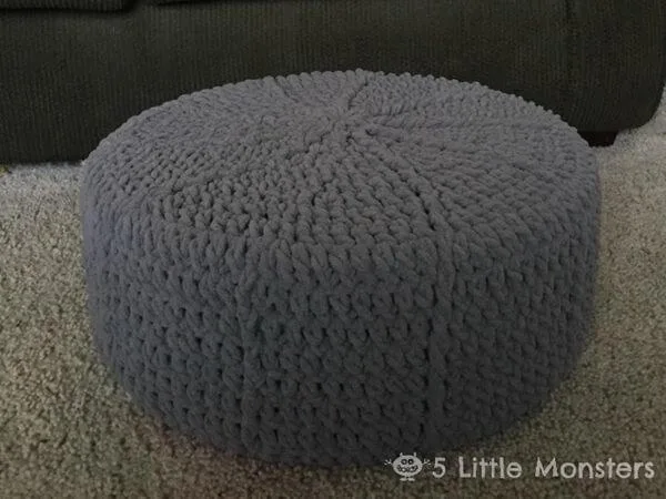 Round Crocheted PoufRound Crocheted Pouf