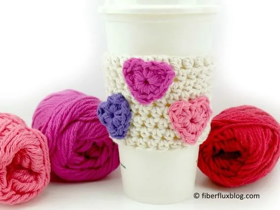 Candy Hearts Cup Cozy