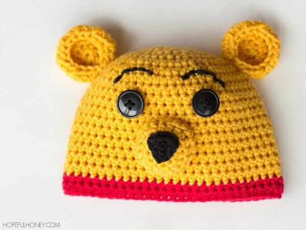 Winnie The Pooh Inspired Hat & Diaper Cover Free Crochet Pattern 2