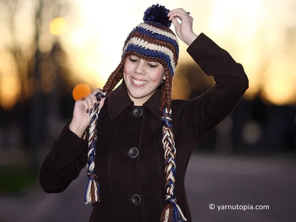Chunky Wavy Hat with a Pom