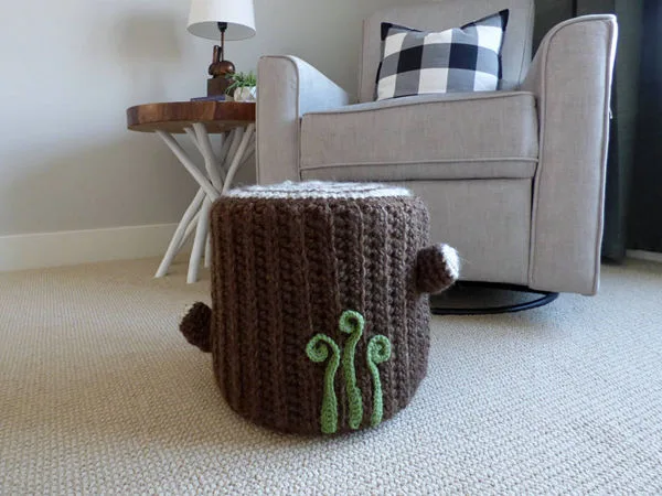 Oak Stump Ottoman