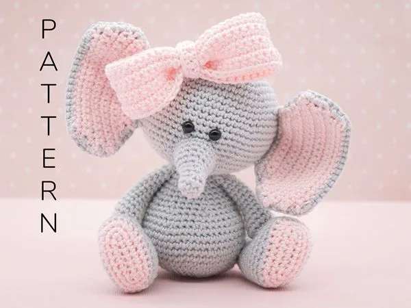 crochet Ellie the elephant Amigurumi free pattern