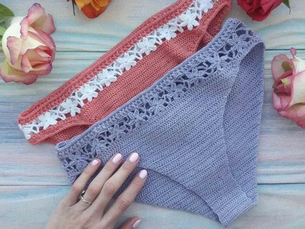 CROCHET Classic Bikini with Flowers easy pattern