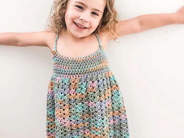 crochet Over the Rainbow Cotton Dress free pattern
