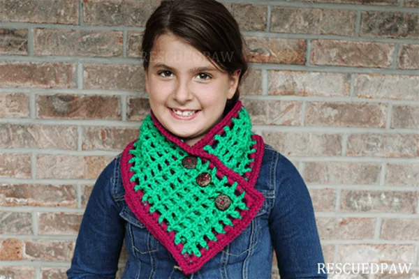 Mesh Button Scarf