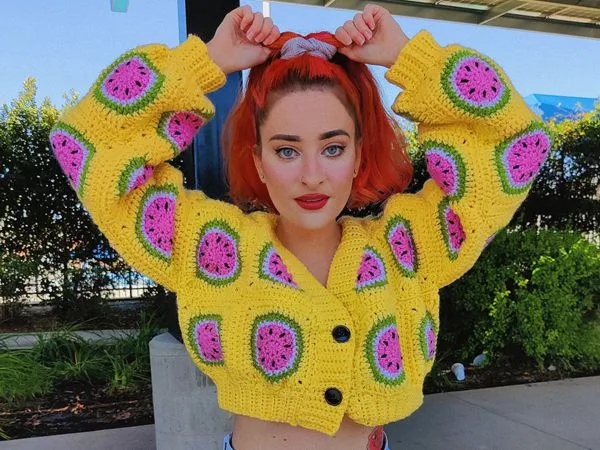 crochet Watermelon Cardigan easy pattern
