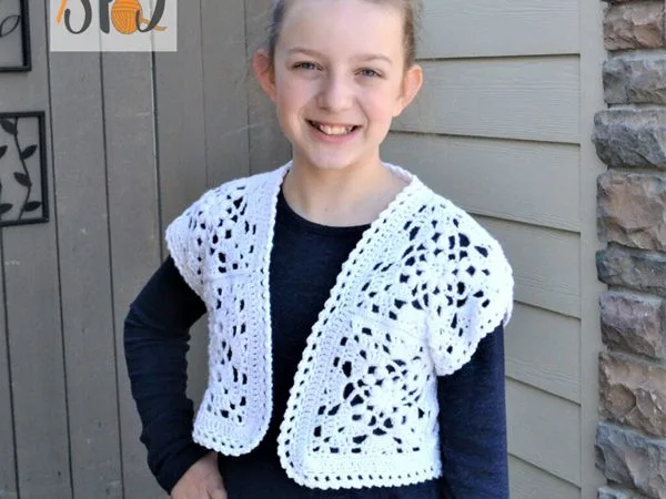 crochet Cropped Motif Cardigan free pattern