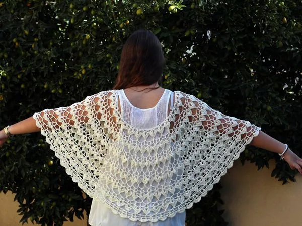 crochet Wedding Cape Capelet easy pattern