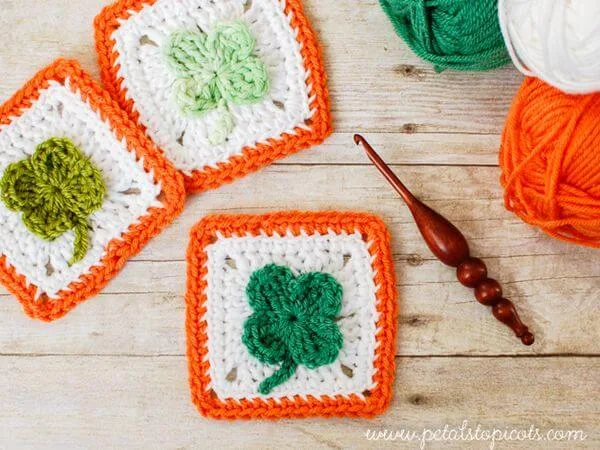 Crochet Clover Afghan Square Pattern