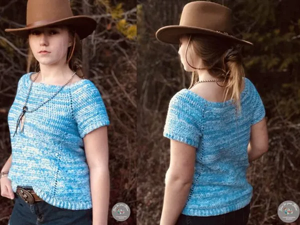 crochet PENELOPE RAGLAN TEE free pattern