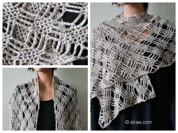 Panda Pearl Spider Lattice Stole