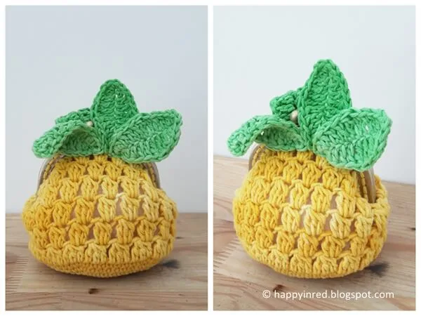 Crochet pineapple coin purse